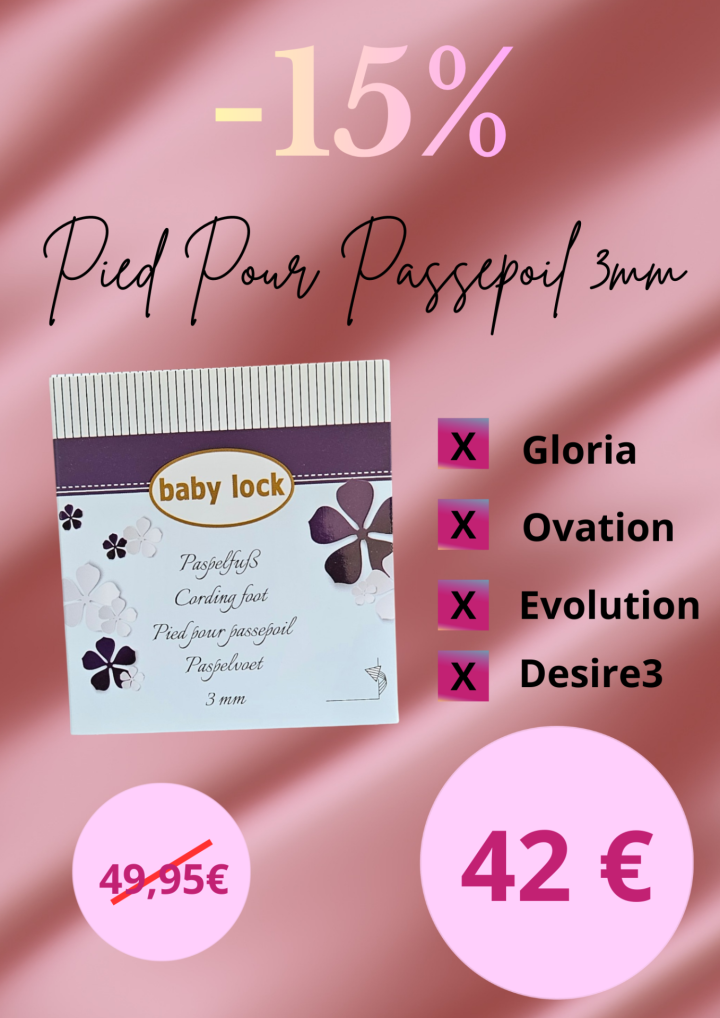 pied pour passepoil 3mm